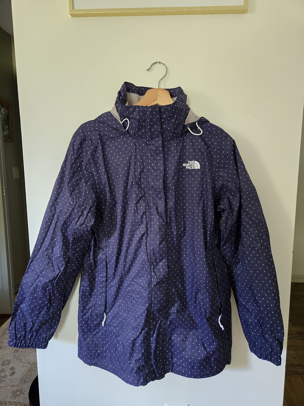 The North Face Women’s Hooded Rain Jacket Polka Dots size L